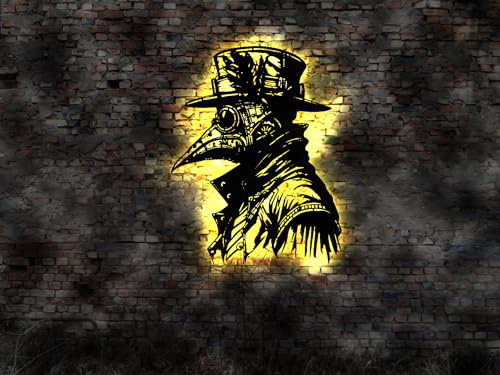 Manufaktur MV Steampunk Steam Punk Maske Bild LED Deko Bär Kunst Gothic Wandschmuck Flagge sign Wandtattoo Bild Schild Wanddeko Aufkleber Bild