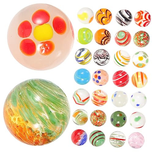 NUOBESTY Lot De 30 Boules De Verre ColoréEs Faites à La Main Pour Enfants Jouets Pour Aquarium DéCorations De Vases (Style AléAtoire)
