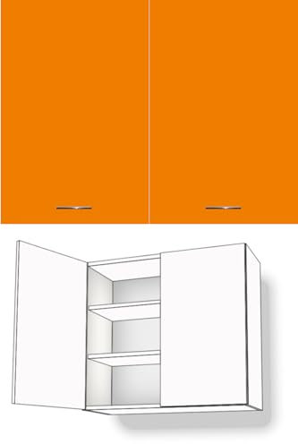 Premium-Ambiente SDA200 Hängeschrank 2-türig 2 Fachböden 72cm hoch Softclosing Montageschine inkl. FE (Breite 90cm, 60 Orange)