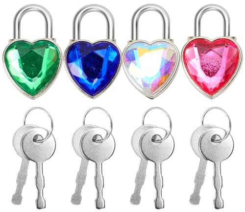 Acooruiteng 4 Pcs Padlock High Security Lock Personalized Padlocks Fashion Padlocks with Keys Small Padlock for Shed,Warehouse,Garage,Garden,Gate