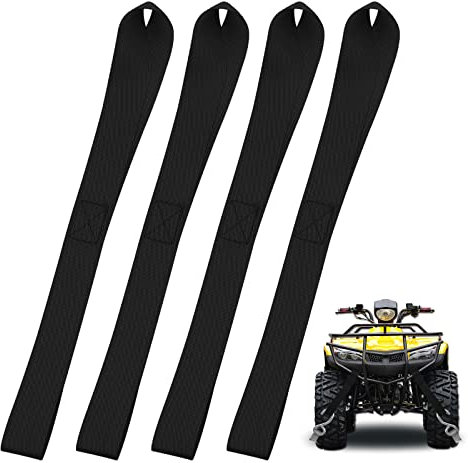 4 Stück Zurrschlaufen,30cm Schlaufen Spanngurte,Spanngurt Tie-Down Straps/Doppelschlaufen,25mm Breit,Schwarz Spanngurte mit Schlaufen,Zurr Schlaufen für Motorrad Auto Transport, Dirtbike