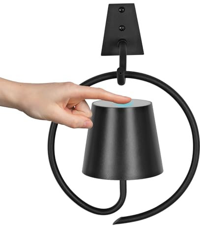 Faithorse Kabellose Wandleuchte mit Akku – LED Wandleuchte in 3 Farben, Tragbare Innen- und Außenbeleuchtung für Schlafzimmer, Wohnzimmer und Treppen (Schwarz)