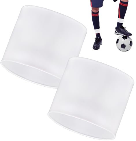 Schienbeinschonerhalter aus Silikon Weiß, Stutzenhalter Fussball, Anti-Slip Schienbeinschoner, Abwaschbar Grip Tape Fussball für Herren, Damen