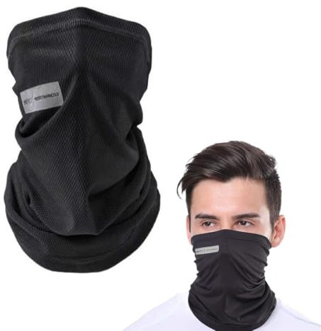 AIOELUV 1 Stück Multifunktionstuch Schlauchschal Motorrad Winddicht Bandanas Elastisch Sonnenschutz Loop Schal Neckwarmer Halstuch Für Winter Thermal Outdoor Radsport Ski Laufen Schwarz