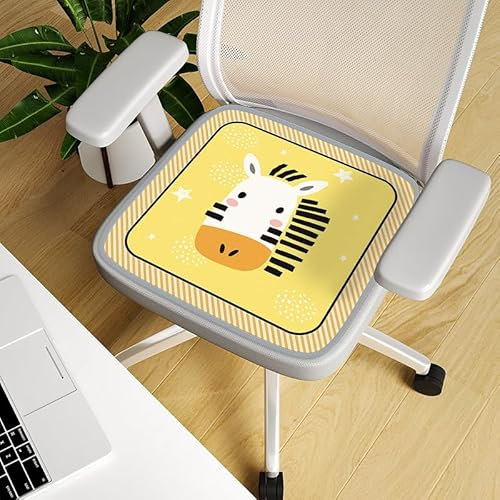 Sitzkissen Gelbes Schwarzes Zebra Sitzkissen Outdoor Polyester Stuhlkissen Outdoor Weich Sitzkissen Gartenstuhl Bürostuhl Atmungsaktiv Bodenkissen Outdoor Faltbar Sitzpolster Gartenstuhl 45x45cm