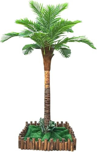 Faux palmier pour jardin, palmiers artificiels pour l'extérieur, palmier tropical artificiel avec tronc stable, décoration de palmier (taille : 2 m + 1,8 m + 1,5 m, couleur : A)