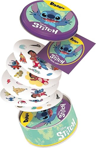 Asmodee Dobble Disney Lilo and Stitch Familien-Kartenspiel, ab 6 Jahren, 2–8 Spieler, 15 Minuten Spieldauer