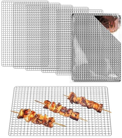Junterone Grillaufsatz, Einweg-Grillroste, 10 Stück 11,8 X 15,7 -Backroste, Grillzubehör für Outdoor-Smoker-Grills