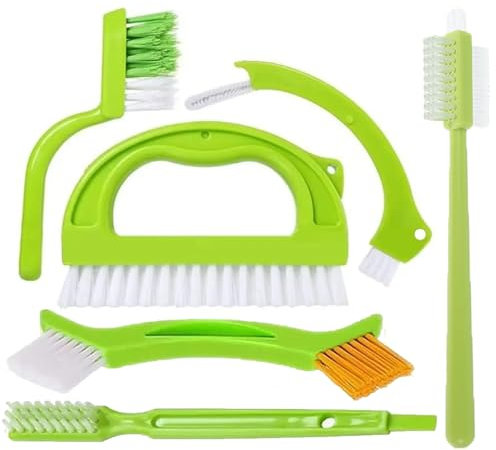 Reinigungsbürsten-Set, 6-teilig, Multifunktionale Bürsten für Küche und Bad, mit Spaltreiniger