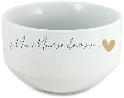 Bol à Céréales/Soupe en Céramique Ma Mamie d'Amour - Cadeau Idéal pour la Fête des Mamies - Bol Unique pour Mamie - Personnalisé avec Amour