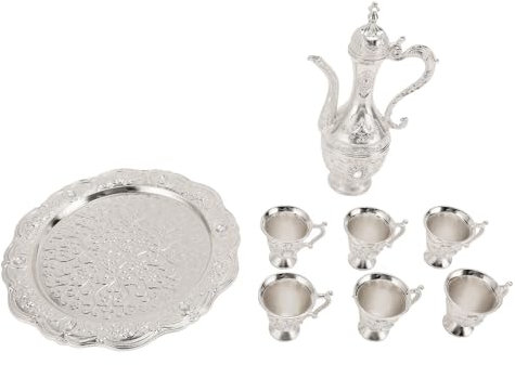 Juego de macetas de vaso de vino de aleación retro, juego de taza de café vintage, juego de óxido y resistente para cócteles de café de té, exquisitas tazas de metal decorativas (BognajinZQZCswH-12)