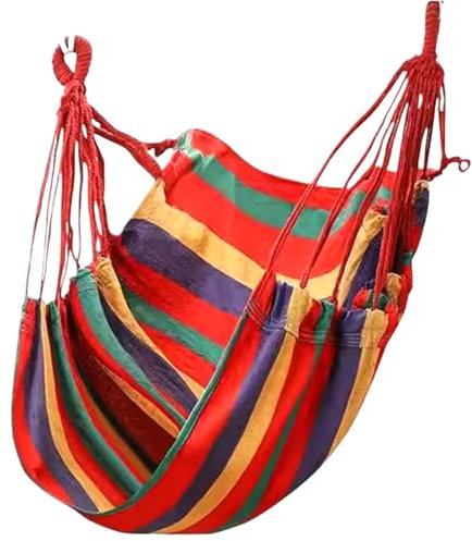 Hängesessel, Hängesessel aus Segeltuch fürs Schlafzimmer mit Kissen und Aufbewahrungstasche, Anti-Rollover-Sensory-Schaukel mit S-Haken und Befestigungsseilen, Komfort-Hängematte für drinnen, Out