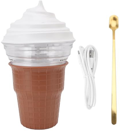 DIY -Eiscrememaschine, USB -Stecker in 5 V, Hausgemachtes Sorbet Joghurt -Maschine mit Rezepten für Anfänger, ABS -PP -Material, Knopfsteuerung
