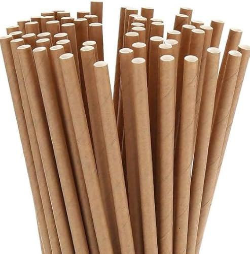 500 x Kraft Paper Drinking Straws Biodegradable Eco 8 (20cm) Approx (2x250) by Healthy Home