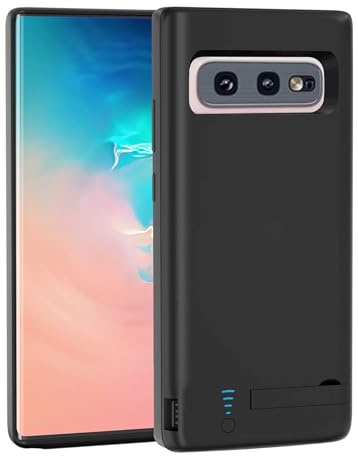 Battery Case for Galaxy S10e, 5000mAh Batteri Charging Cases for Samsung Galaxy S10E Rechargeable External Backup Power Bank Charger Cover, Extended Your Phone Life Black
