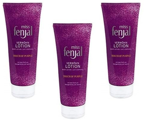 3x miss fenjal Bodylotion Verwöhn Lotion Touch of Purple Duft von Orangenblüte & Jasmin für normale Haut,Die Hautverträglichkeit ist dermatologisch bestätigt,200ml (3er Pack)