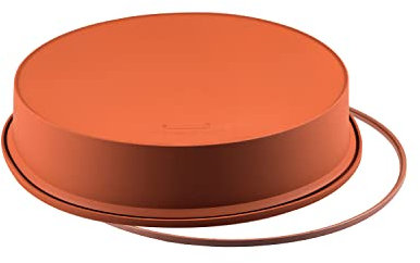 silikomart 20.122.00.0060 SFT122 Moule Forme Ronde Silicone Terre Cuite, Red, 9