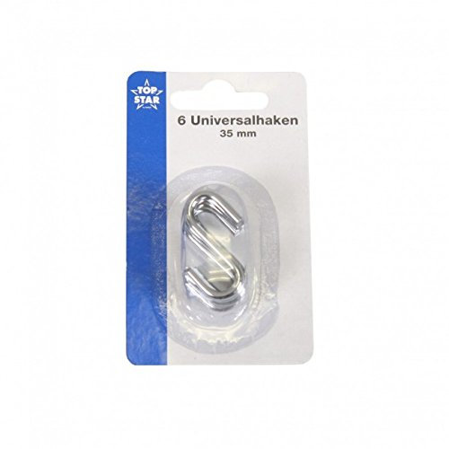 S-Haken 3,5 cm 6 Stück verchromt