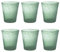 Livellara Bicchieri Acqua Vetro Soffiato, Set da 6, Bicchieri in Vetro Colorati, Moderni, Particolari, Capacità 450 ml, Resistenti al Calore, per Acqua, Cocktail, Succhi di frutta. Colore: Grigio