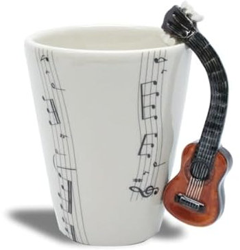 Tasse musique en céramique avec anse guitare sèche