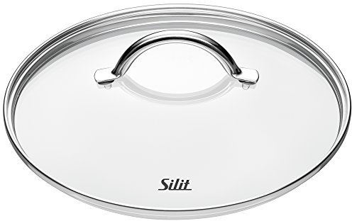 Silit Achat Topfdeckel 24 cm, Glasdeckel mit Metallgriff, hitzebeständiges Glas, spülmaschinengeeignet