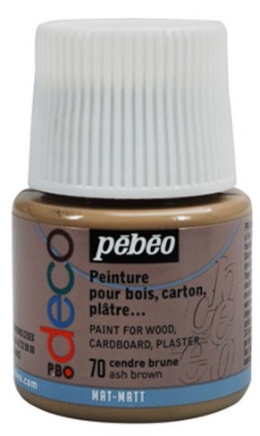 Pébéo 204070 70 Ash Brown - Pintura acrílica (Mate, 45 ml), Color marrón Ceniza