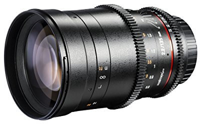 Walimex Pro Obiettivo VDSLR da 135 mm 1:2,2 per Canon EF (messa a fuoco manuale, per sensore formato pieno, IF, diametro filtro 77 mm, con paraluce rimovibile)