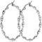JewelryWe Schmuck Damen Ohrringe, Edelstahl große verdreht Kreis Creolen Ohrstecker Ohrhänger Geschenke für Frauen Mädchen, Silber 30mm