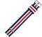 MARBURGER Uhrenarmband 20mm Textil Rot Weiss Blau - Werkzeug Montage Set 9512040000120