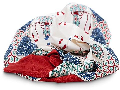 Maruwa Geschenk-Set Mit Furoshiki Imari, 100 x 100 cm, Japanische Box, Grußkarte Chiyogami - Schöner Schal, Originelle Tasche und Kreative Verpackung in Einem