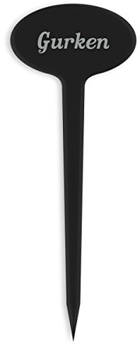 GRAVURZEILE Pflanzenschilder mit Gravur - Gurken - Stilvolle Kräuterschilder aus schwarzem Acryl für den Garten - Kräuterstecker geeignet für Beet & Kräutergarten - Farbe: Gurken