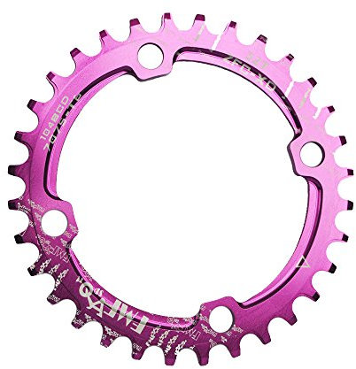 UPANBIKE Bike Schmal Breit Kettenblatt 104 BCD Runde Form Single Kettenblätter 32T(Violett)