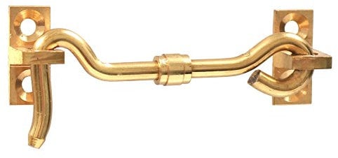 Solid Brass 75mm Cabin Hook & Eye | Small 3 Latch for Garden Shed Garage Gate Door