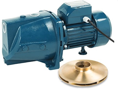 Wasserpumpe 1800 W 230V 6000 L/Std Jetpumpe Gartenpumpe Laufrad Messing