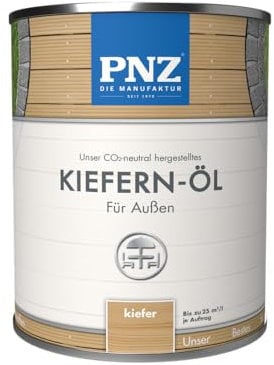 PNZ Kiefern-Öl für Außen | Nachhaltig hergestellt mit regionalen Rohstoffen | Made in Germany | Holzdeck, Holz-Terrasse, GartenMöbel, Gartenhaus, Gebinde:0.75L, Farbe:kiefer