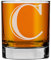 Etched Monogram 325ml Whiskey Rocks Glass (Letter C), A-Z Customised Bourbon Gin Rum Gifts Men, Personalised Whisky Tumbler Glass, Custom Engraved Gifts for Him, Initial, Name, Birthday, Retirement