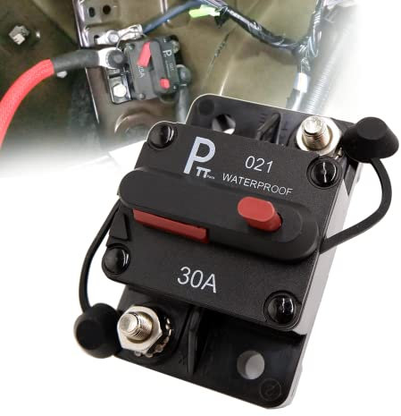 parts PTT Hi-Amp 1/4'' Perni in acciaio inossidabile Interruttore automatico 30 Amp 12V 48VDC Impermeabile IP67 Batteria termica Reset commutabile per Marin RV Caravan Trailer Troller Heavy Truck