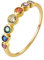 E Jewelry Rainbow Anniversary Eternity Ring für Frauen, Trauringe, Zirkonia 925er Sterling Silber Ring, 14K vergoldeter Damen Regenbogenring 62 (19,8)