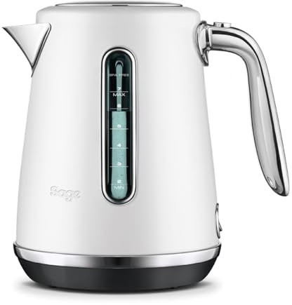 Sage - The Soft Top Luxe Quiet Electric Kettle - Fast Boil, Opens Softly, Elegant Design - 1.7 L Capacity, Cordless, 2400 W - Sea Salt