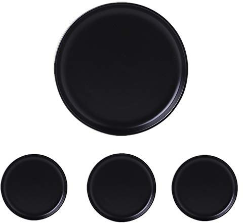 Swuut Lot de 4 petites assiettes à dessert en céramique mate de 15,2 cm, passent au micro-ondes et au four, collation, pain, dessert au beurre, tarte, gâteaux, plats pour chat (15,2 cm, noir)