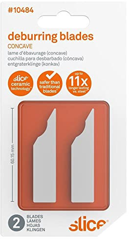 Slice 10484 Replacement Deburring Blades (Concave), Pack of 2, Ideal For Deburring Sheet Metal Edges, Injection-Moulded Plastics, & 3D-Printed Prototypes