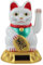 Freak Scene Glückskatze - Maneki-Neko - Winkekatze Solar - runder Sockel - 18 cm - weiß
