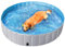 Yaheetech Piscina per Cani Vasca da Bagno Pieghevole per Animali Domestici Gatti Coniglio in PVC da Esterno Interno Grigio 160 x 30 cm