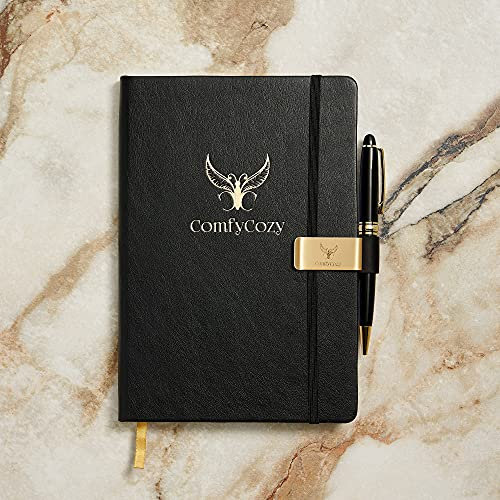 ComfyCozy A5 Leather Notebook Pen Set ​| Luxury Journal Notepad Diary Stationary Gift Sets | Gifts For Women Men Birthday Anniversary Him Her Mum | Notebooks Notepads Journals Note Pads | 192 Pages