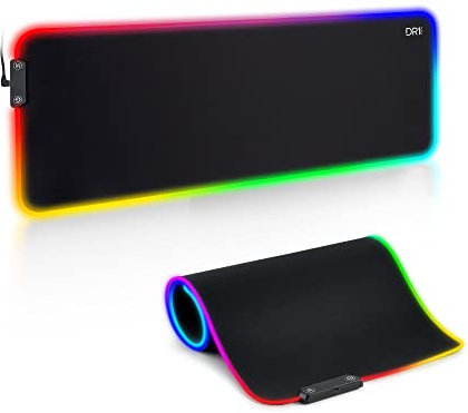 DR1TECH Anka Pro Gaming Mauspad XXL LED [80x30cm] - MousePad Ergonomisch, Rutschfestes & Waterproof - Einzigartiges Design Für Maximale Geschmeidigkeit [Amazon Exclusive]