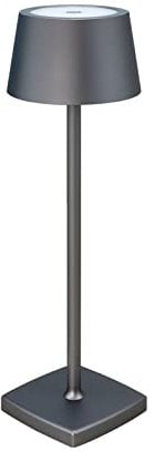 MADCKDEDRT Desk Lamp,Cordless Table Lamp, Battery Powered, Rechargeable, Dimmable, Aluminum, IP54 Waterproof, Suitable for Indoor and Outdoor Lighting (Grey)