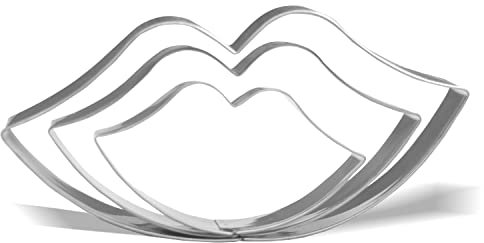 Keewah Lips Kiss Ausstechformen-Set, 3-teilig, 14,5 cm, 11,7 cm, 8,4 cm, Edelstahl