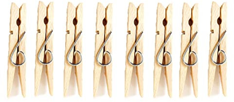 Wood Clothes Pegs 8.2cm Jumbo Wooden Clothespins Untreated Wood Clothespins 100% Biodegradable and Compostable For Hanging Clothes And Handicrafts Pack of 24.