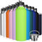 GeeRic Stainless Steel Water Bottle 1000 Liter Matte Metal Bottle+Bag+Straw Cap Double-Liner Vacuum Insulated 1L Water Bottle Hold 18H Hot/24 Cold Thermal Bottle for Camping,School,Sports Green