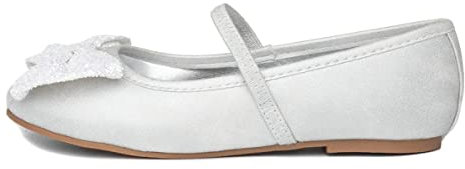 Lilley Sparkle Girls White Glitter Bow Ballerina - Size 2 UK - White